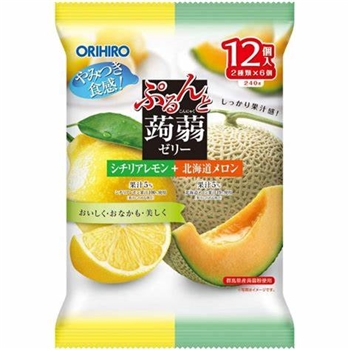 orihiro蒟蒻啫喱柠檬6个 北海道蜜瓜味6个/12个入