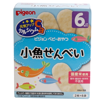 贝亲高钙DHA小鱼米果米饼磨牙棒（适合6个月以上）2枚*6袋